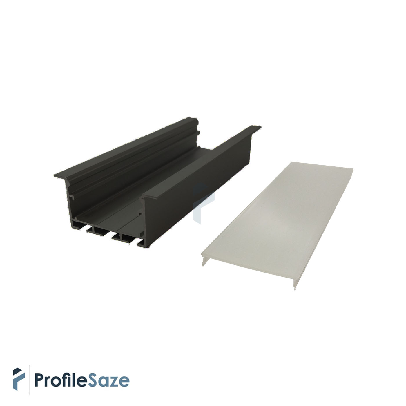پروفیل نور خطی آلومینیومی 4/5 سانتی فنرخور کد L45B مشکی + دیفیوزر رایگان