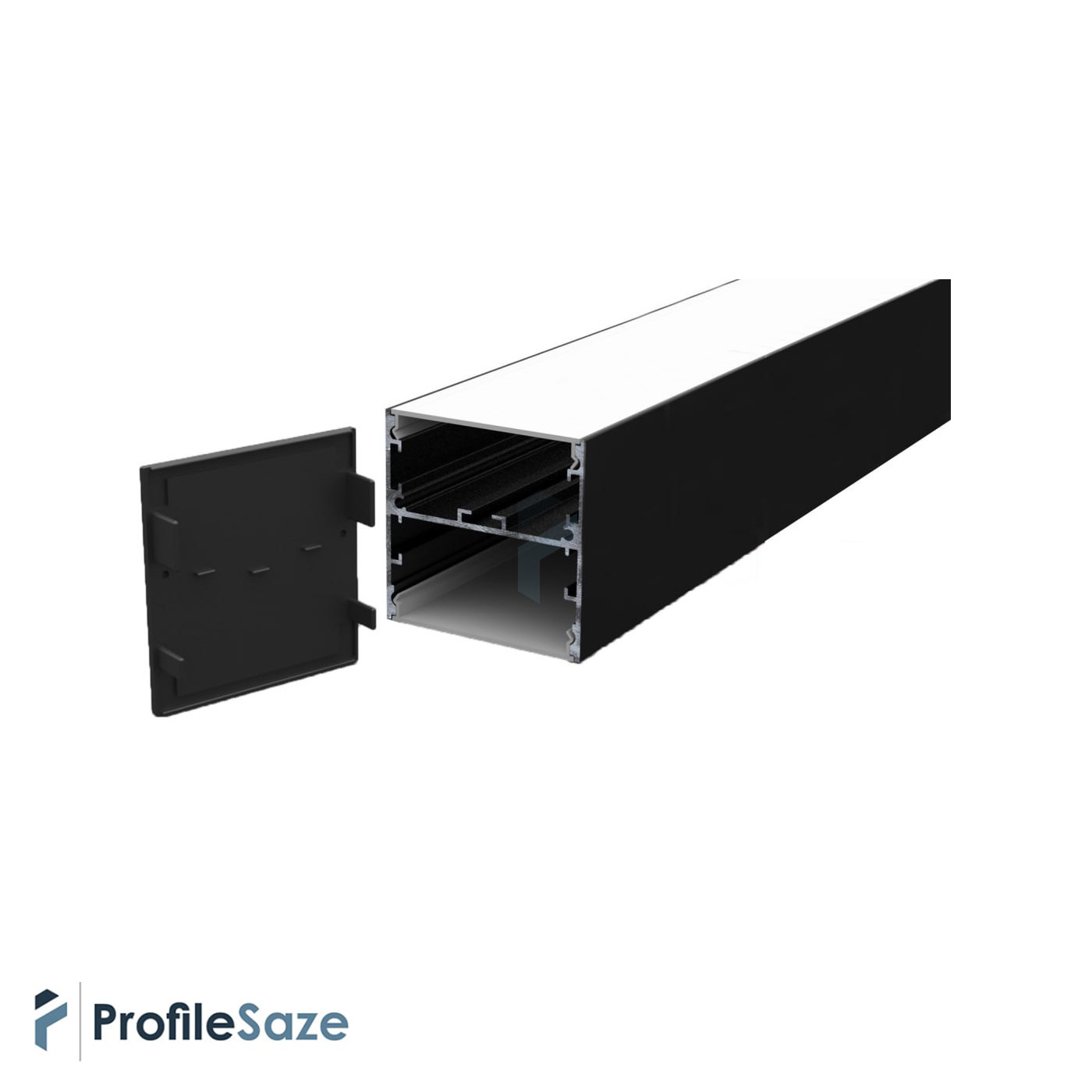 پروفیل نور خطی آلومینیومی دو طرفه 58 میل کد L58B مشکی + دیفیوزر رایگان