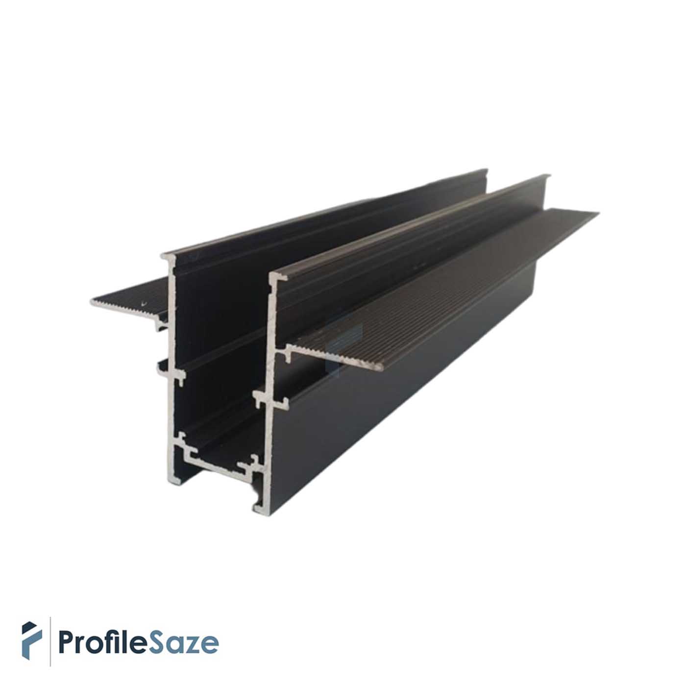 پروفیل ریل مگنتی آلومینیومی 2/5 سانتی توکار کد MR25 مشکی