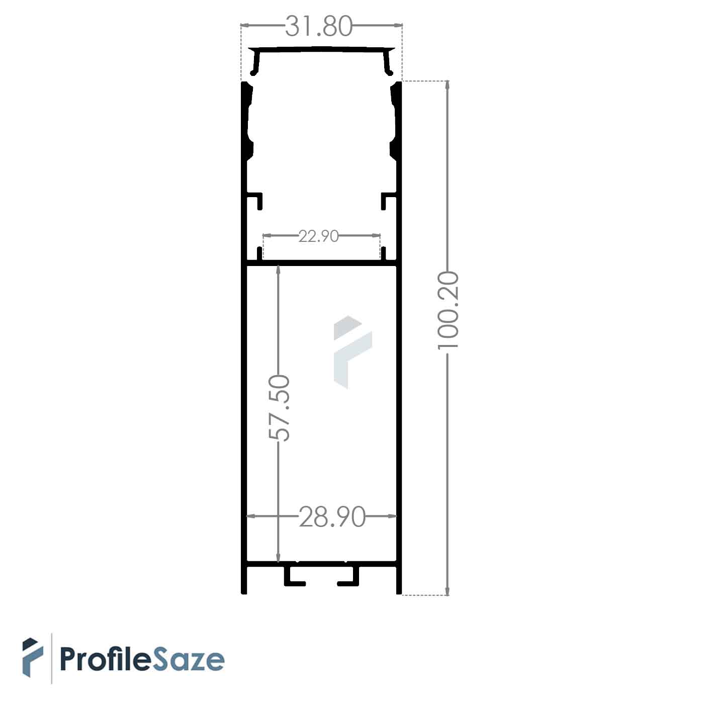 پروفیل نور خطی آلومینیومی لوستری کد L31100 مشکی