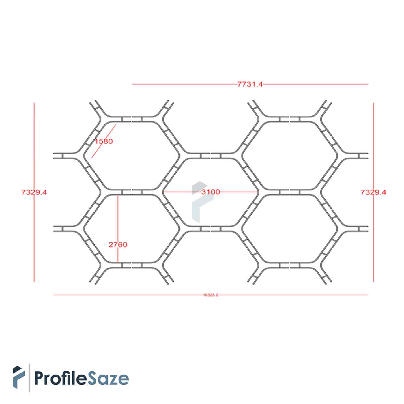 لوستر نور خطی ستاره 3 تکه 150 سانتی کد Star3050-150 (بدون نور)