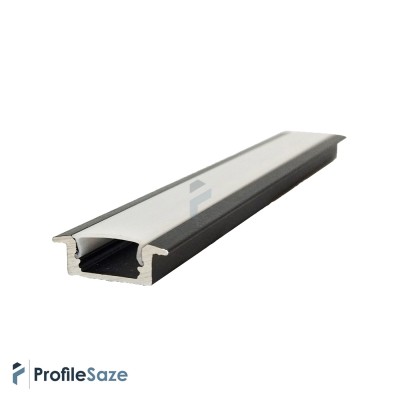 پروفیل نور خطی آلومینیومی 2 سانتی توکار کد L20B مشکی + دیفیوزر رایگان